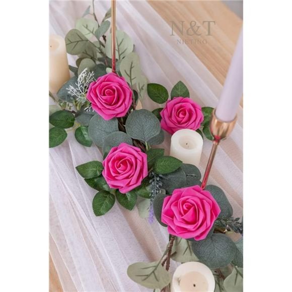 Artificial Flowers Foam Roses Perfect for DIY Wedding Bridal Bouquets Cake Pink - Picture 3 of 6